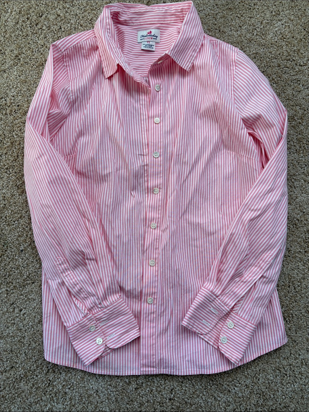 Pink and White Striped Dress Shirt